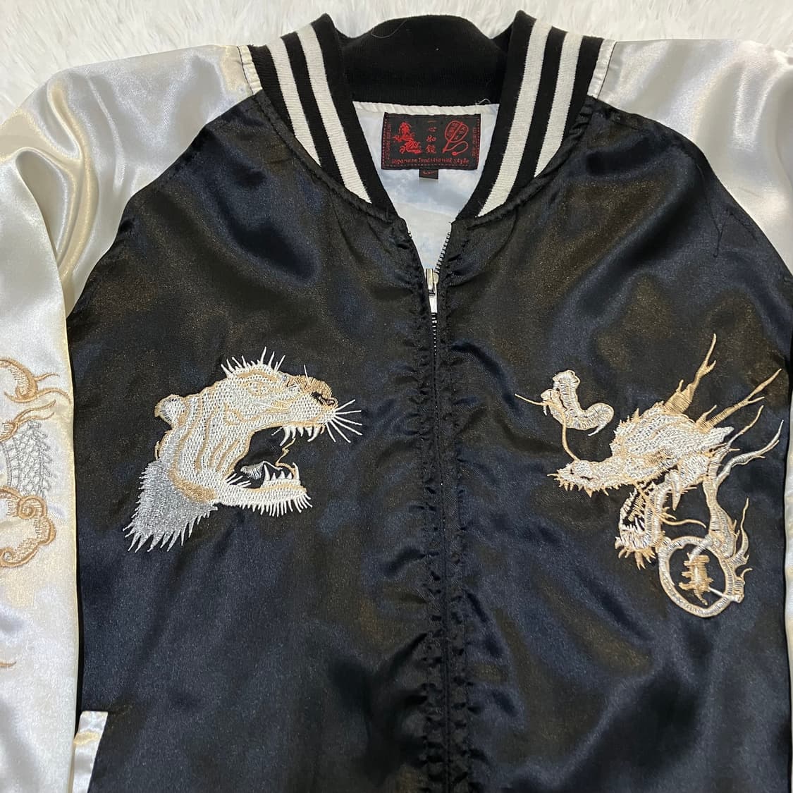 빈티지 타이거 드래곤 골드 스카잔 805 y2k 스트릿 갸루 펑키 일본빈 상품이미지5