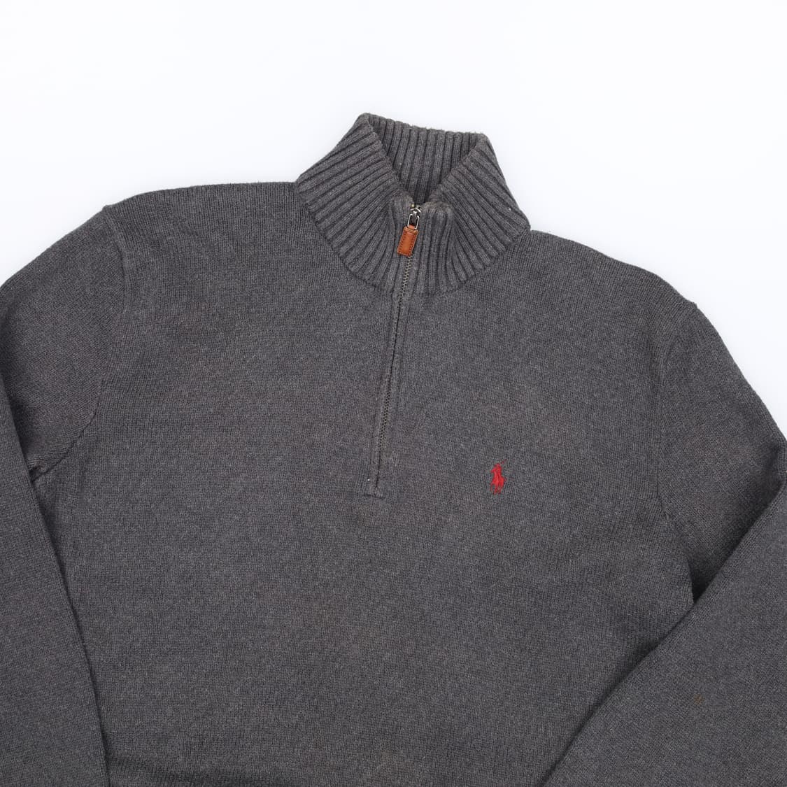 L 폴로 랄프로렌 코튼 반집업 니트 스웨터 회색 4251 상품이미지3