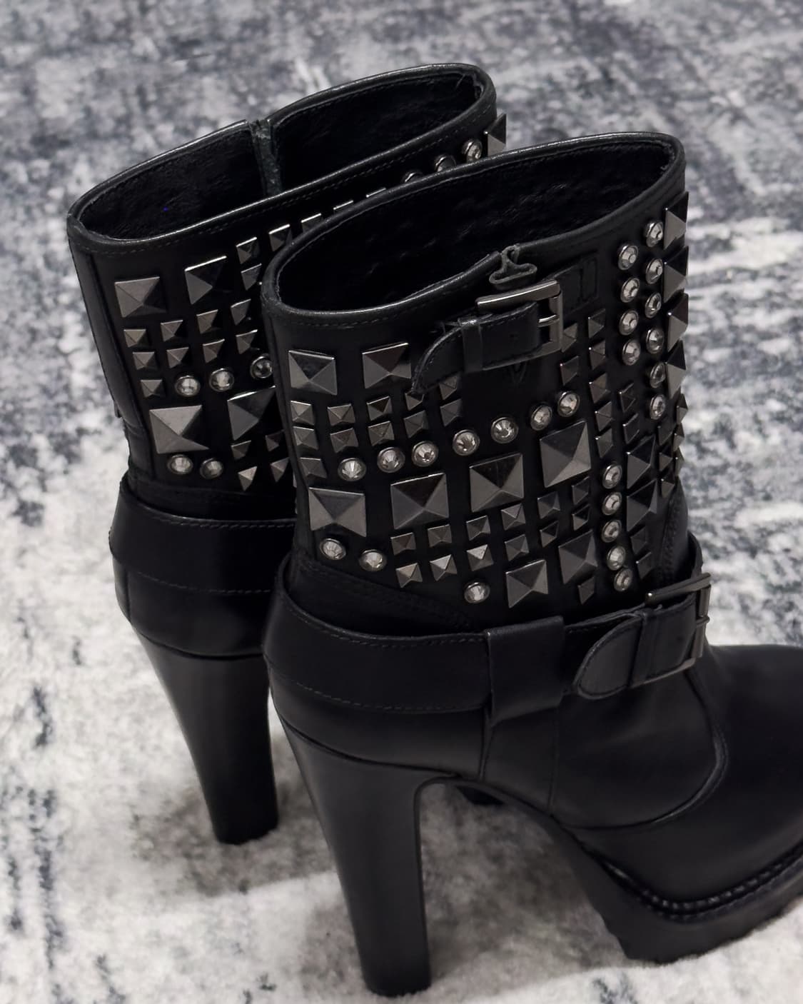 {Ash} Stud Cubic High Heel (Black)  상품이미지7