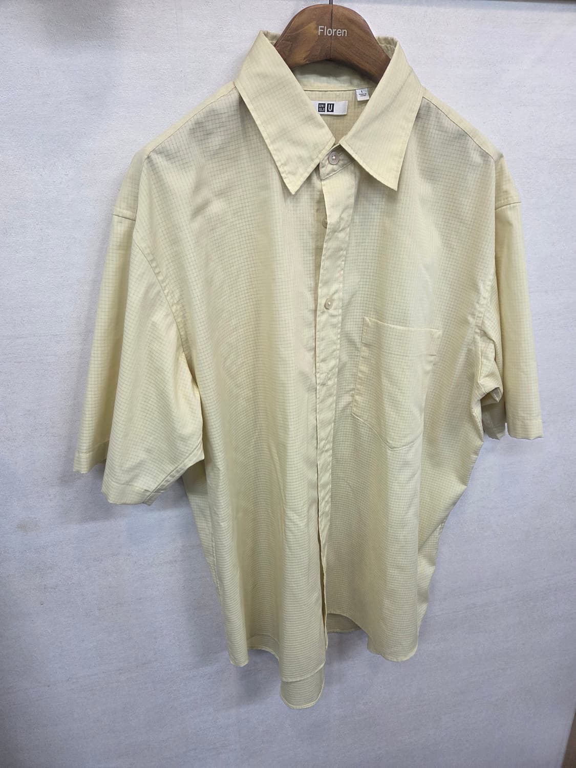 유니클로 u 체크 셔츠반팔 L 오버핏  상품이미지5