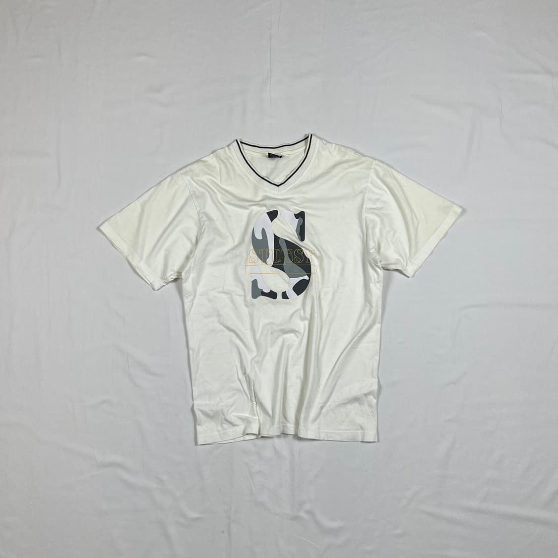 90‘s 스투시 stussy 카모 s 로고 반팔티 상품이미지1