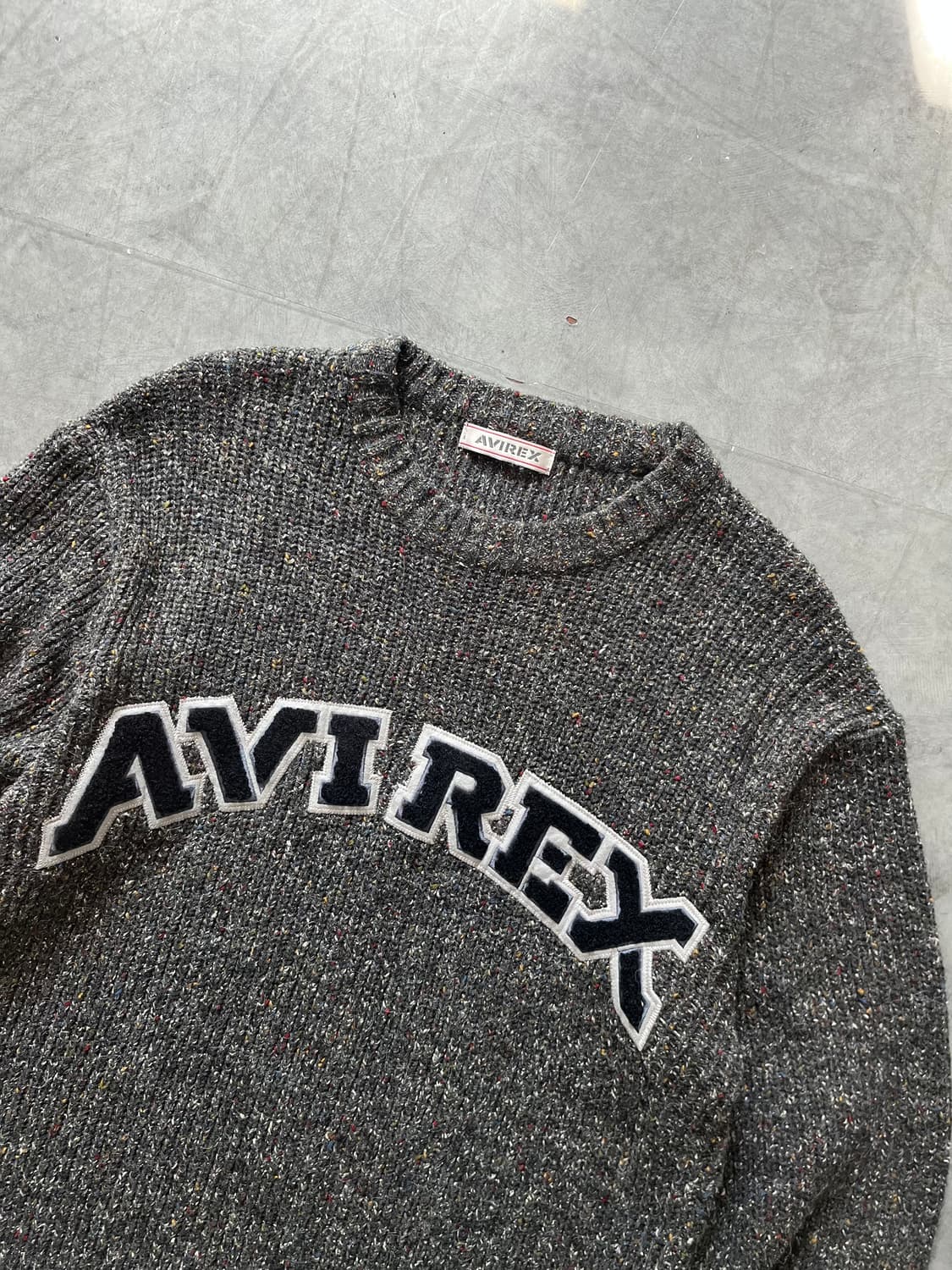 Avirex 아비렉스 자수로고 차콜 보카시 울 니트 상품이미지2