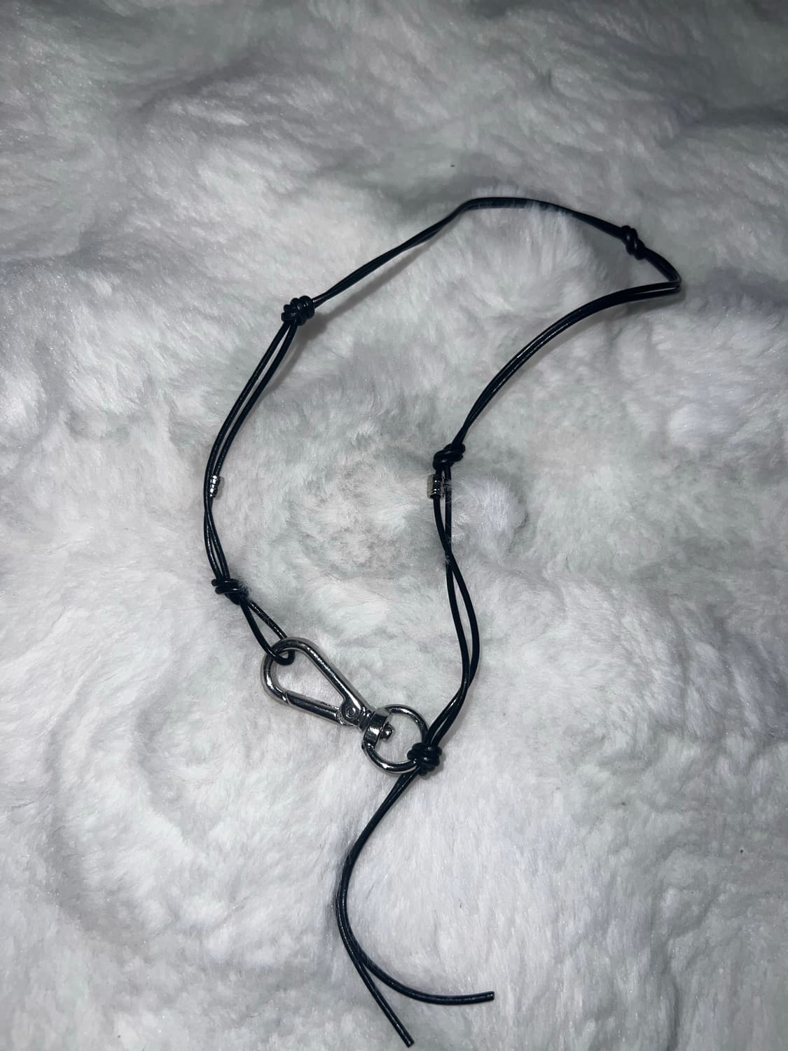 빈티지 블랙 가죽 레더 목걸이 상품이미지1