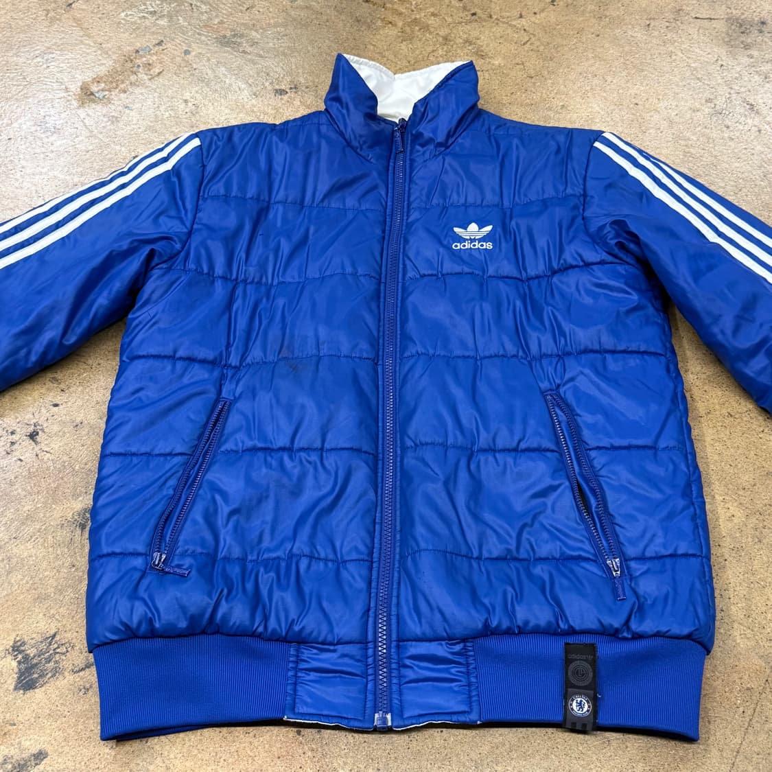 [정품] 아디다스 첼시 블루 파란색 양면 패딩 점퍼 b15 상품이미지3