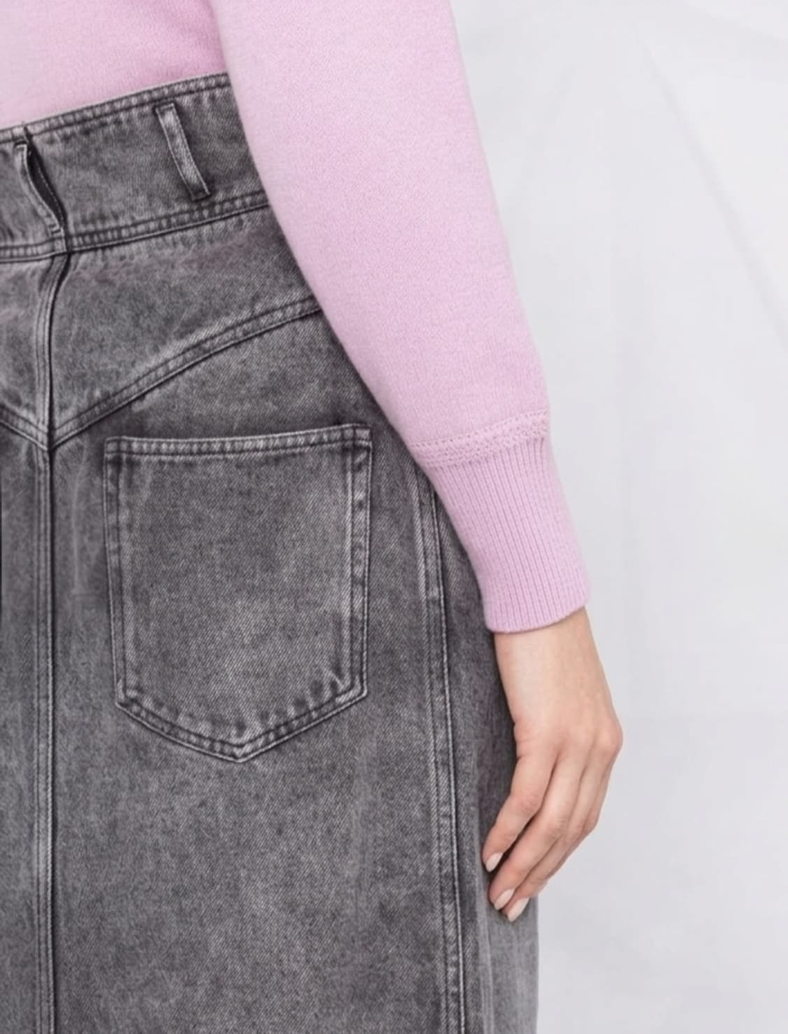 이자벨마랑 에뚜왈 다버튼 데님 미디 스커트 44사이즈 상품이미지4