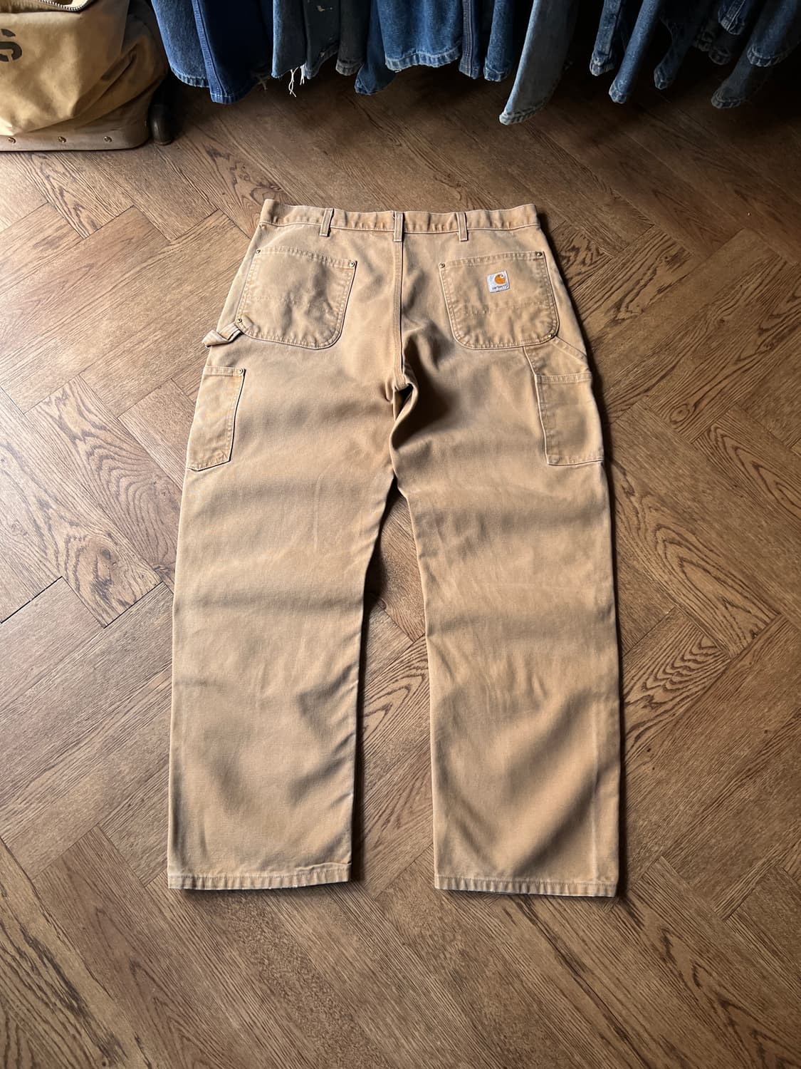 [36]칼하트 USA 빈티지 페이딩 브라운 더블니 워크 팬츠 상품이미지2