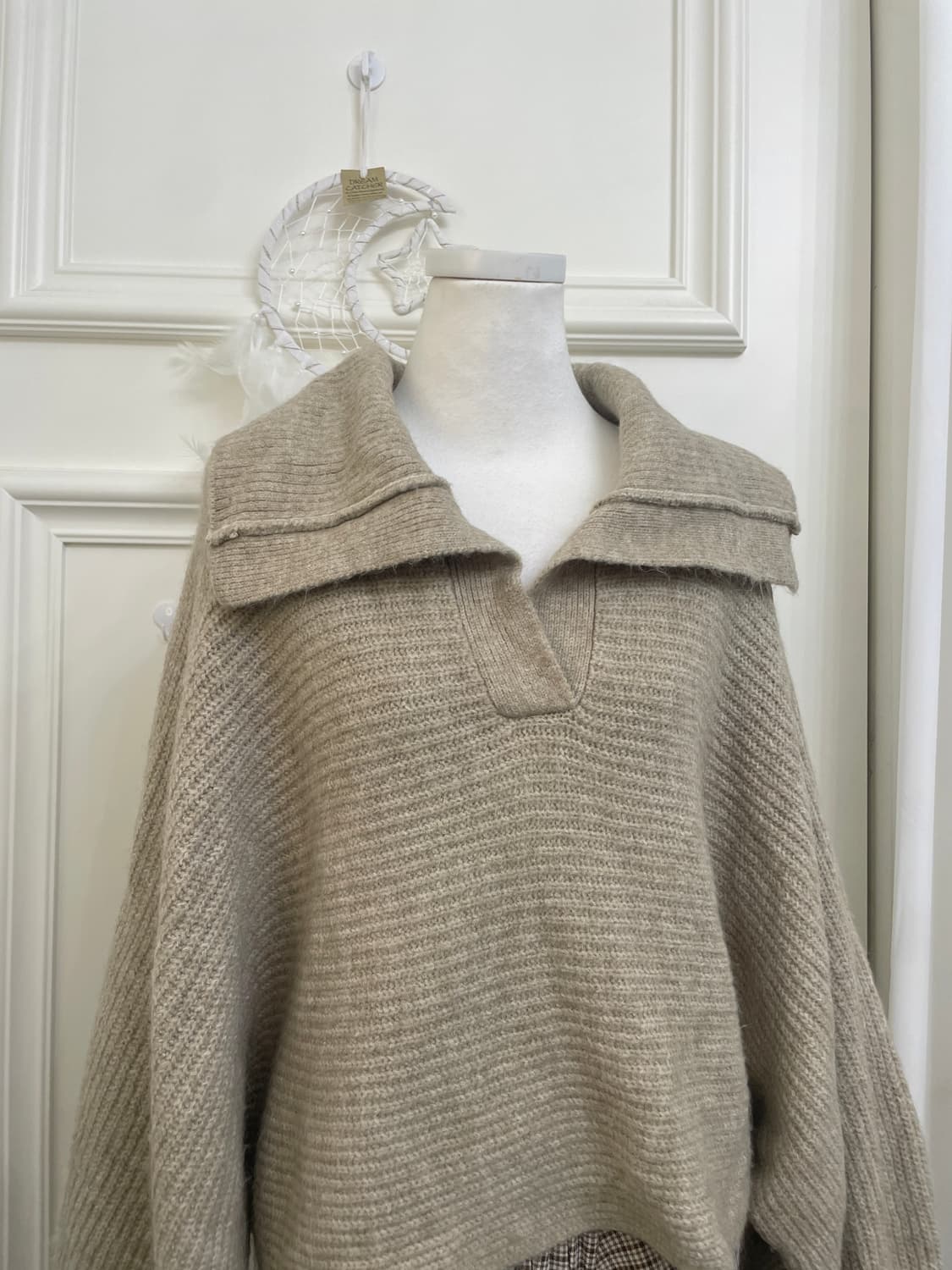 beigebrown melange big collar over sweat 상품이미지6