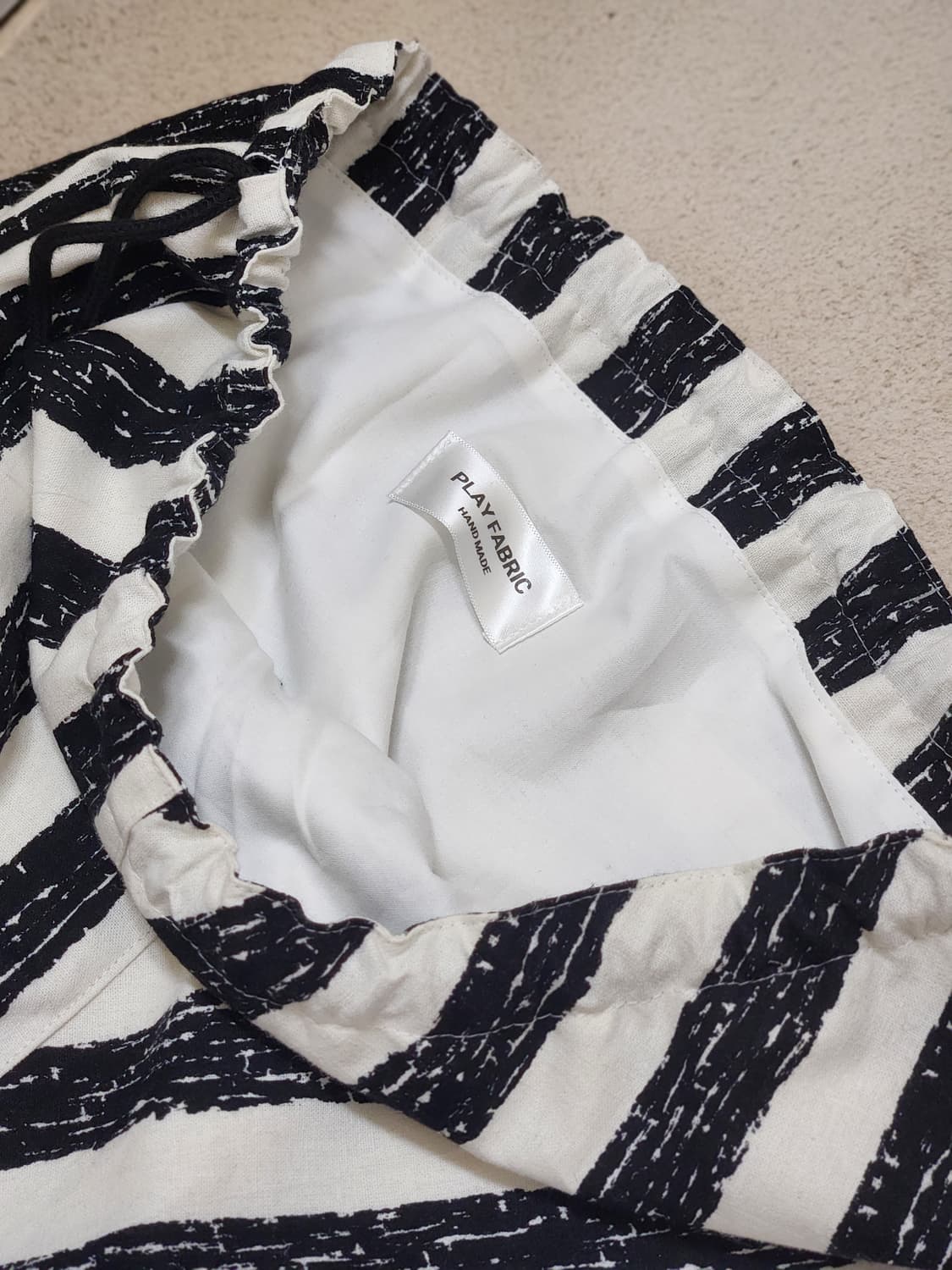 핸드메이드 사선 조각 크로스 스트링백 백팩 상품이미지6