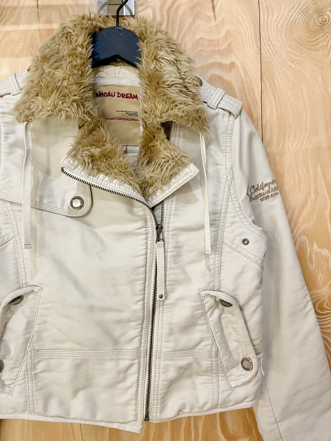 후아유 쉐르파 카라 바이커 자켓 상품이미지4