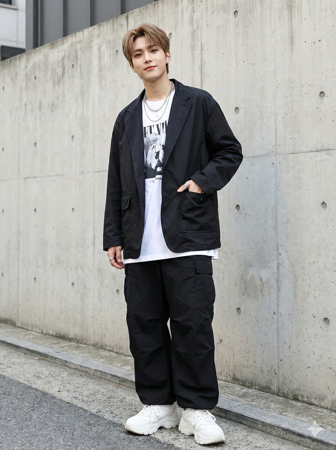 모이프 블랙 포켓 유니폼 코튼 자켓 상품이미지1