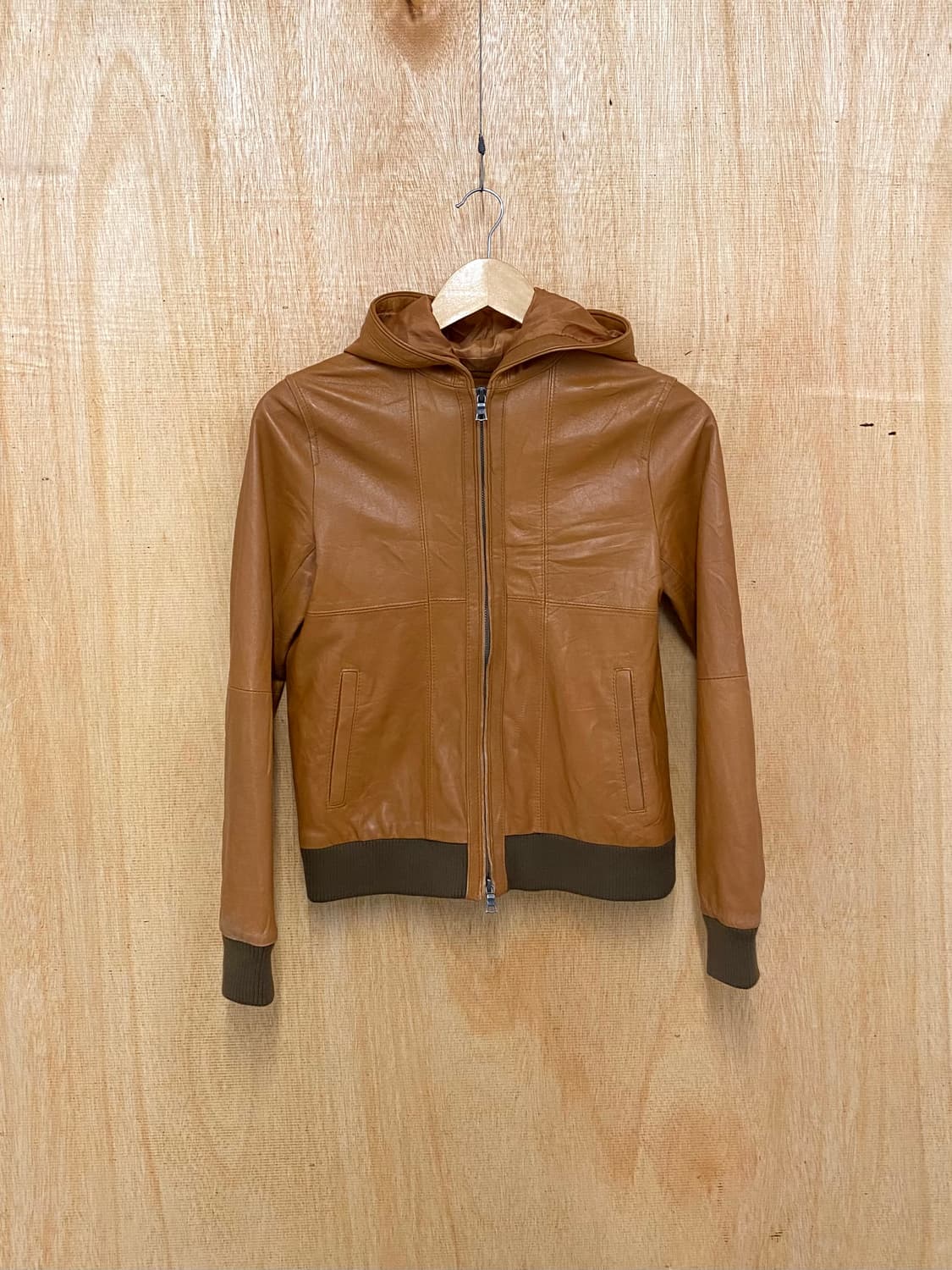 BEAMS BOY hooded leather jacket 양가죽 후드자켓 상품이미지4