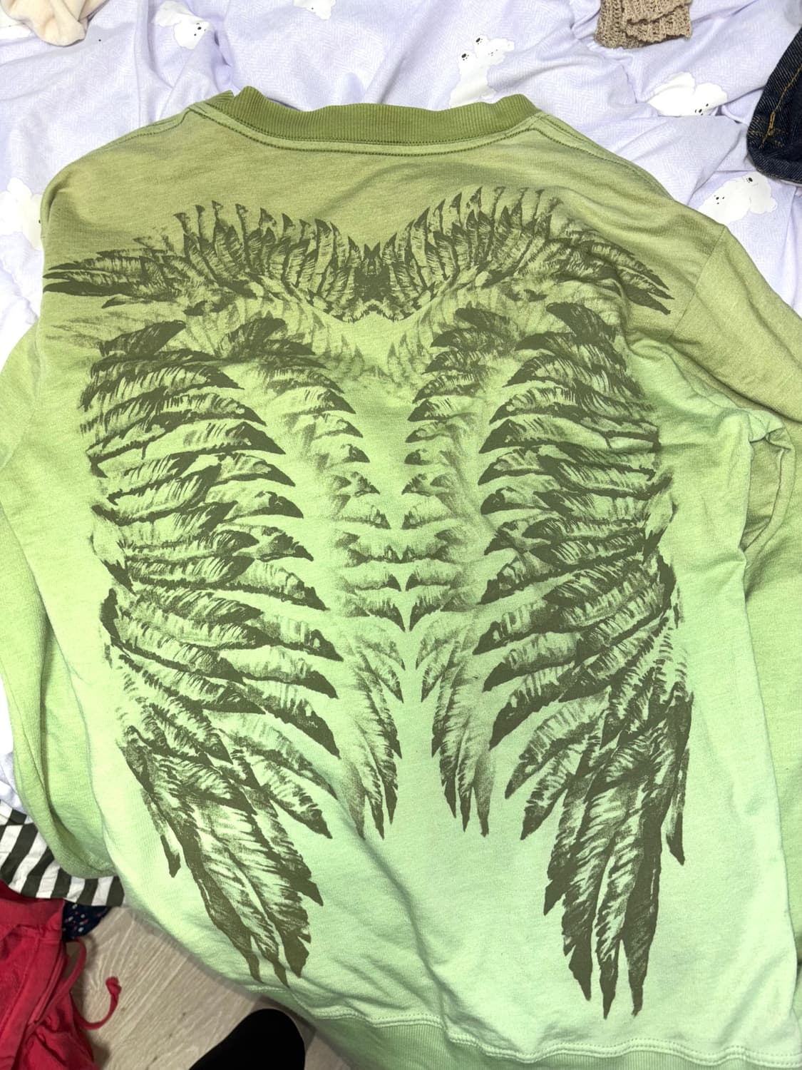 y2k 연두 맨투맨 상품이미지2