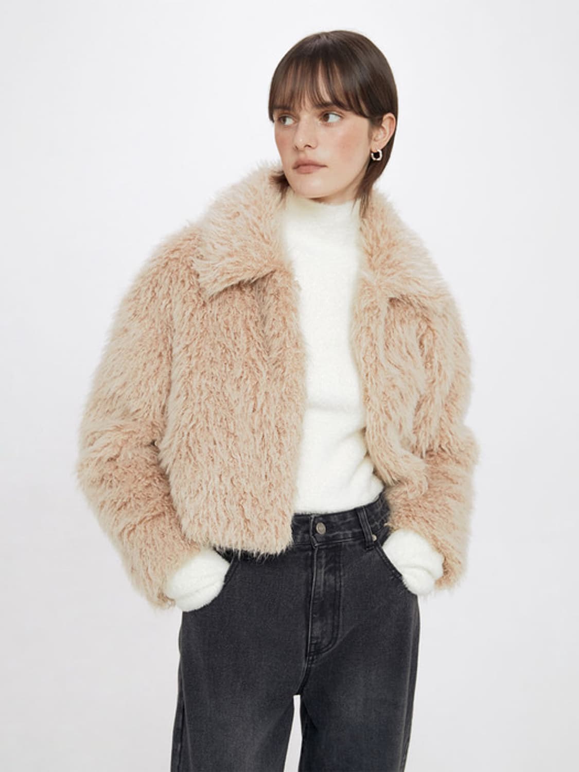 레이브 퍼자켓 베이지 상품이미지1