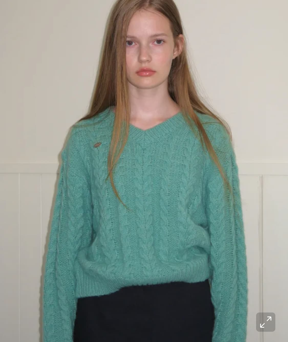 썸웨어버터 Anna alpaca cable sweater pistachi 상품이미지1