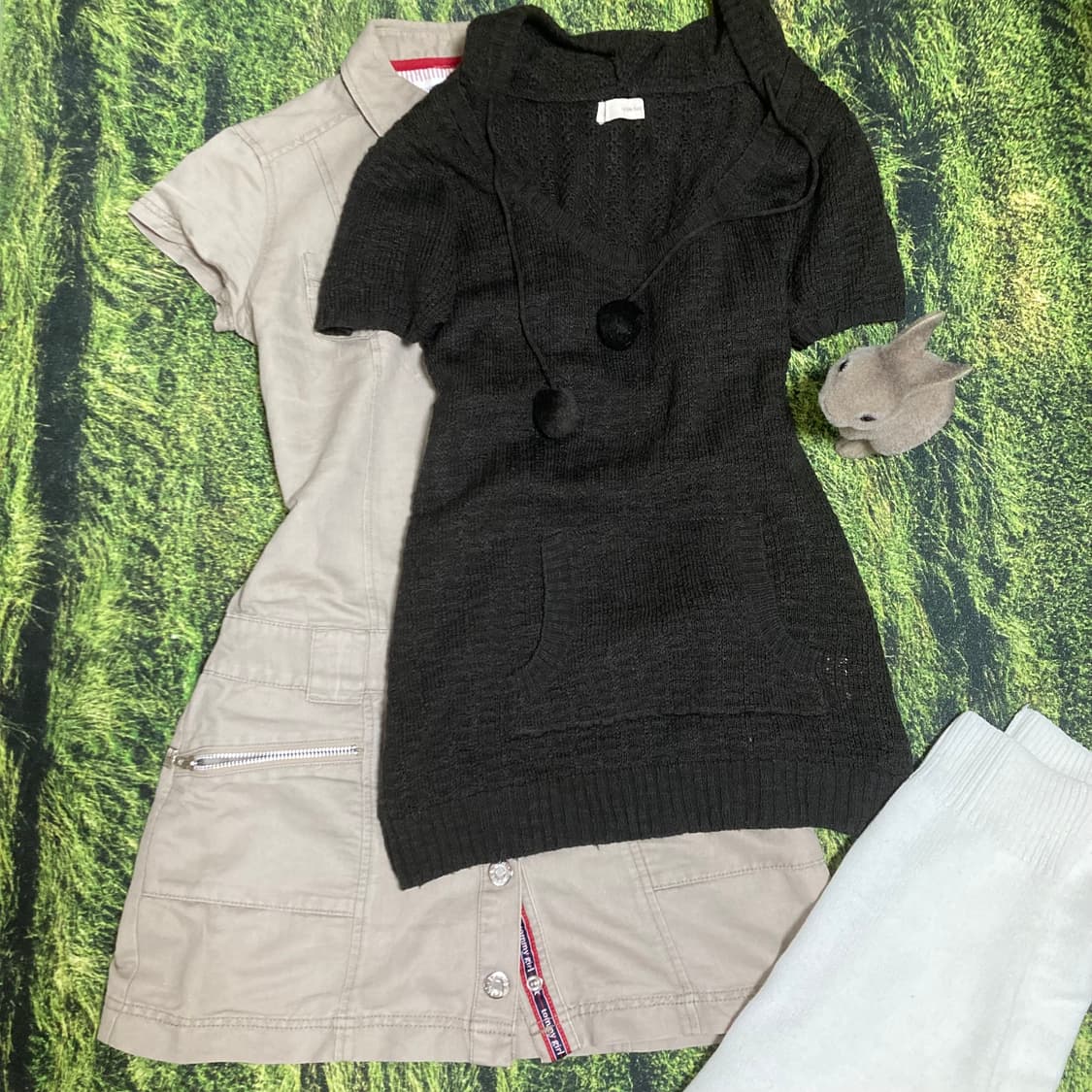 빈티지 타미힐피거 카고 셔츠원피스 니트 세트 러힙 모리걸 너드 라떼갸루 상품이미지2