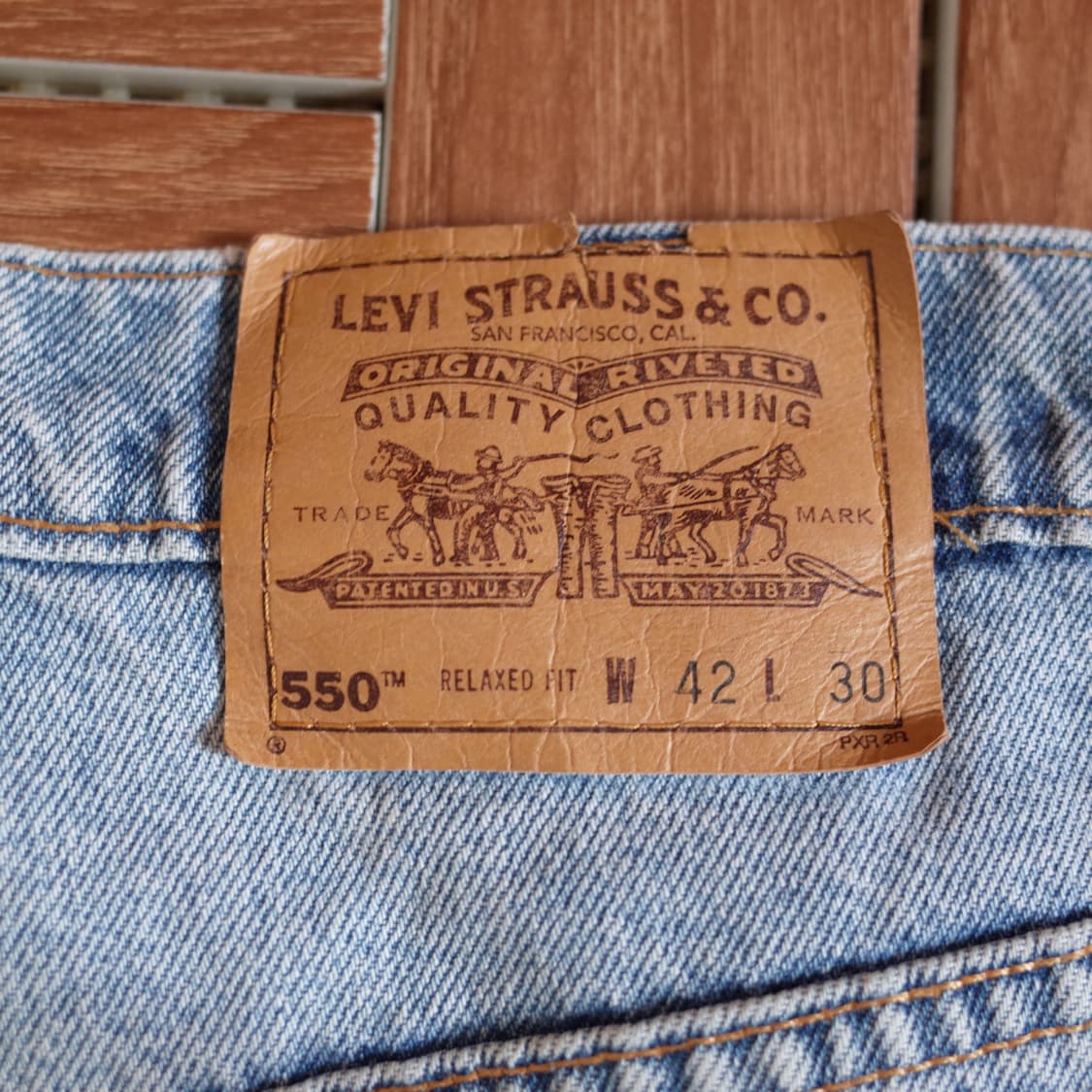 90’s Levi’s 550 usa orange tab denim 상품이미지4