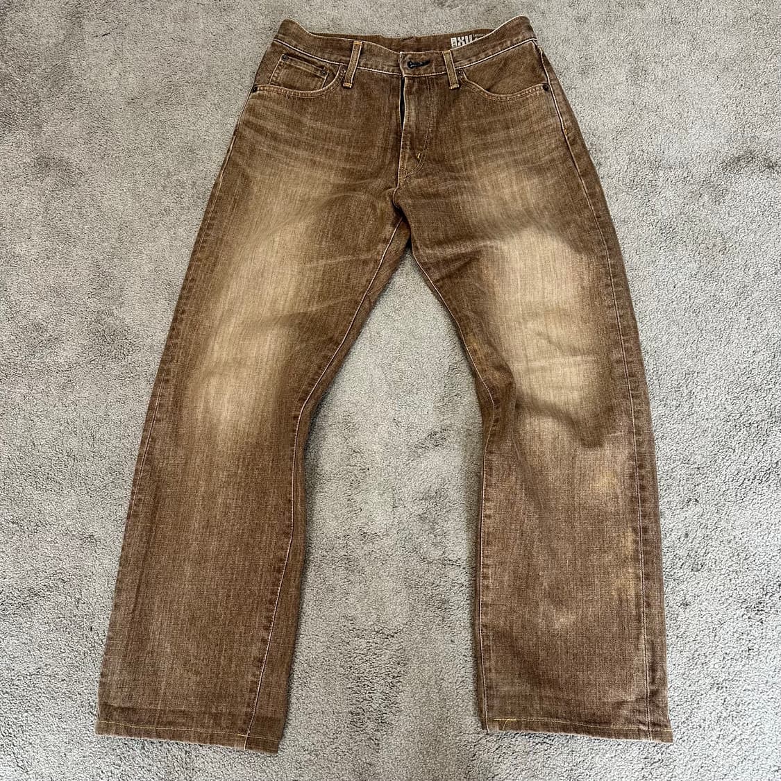 에드윈 00s "Loose 445" 브라운 워싱 데님 팬츠(31) 상품이미지4