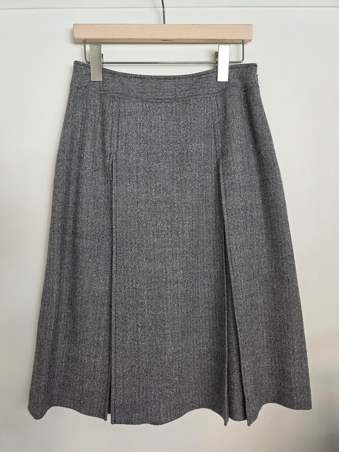 SCAPA 헤링본 플리츠 스커트 상품이미지1