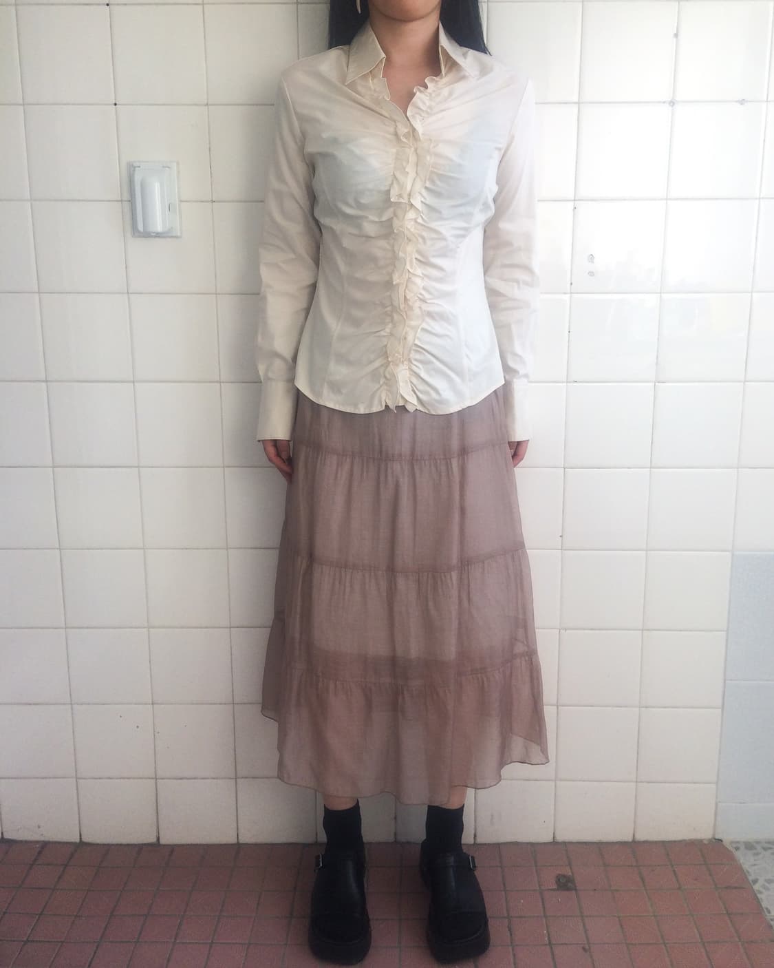 Frill shirring shirt 상품이미지1