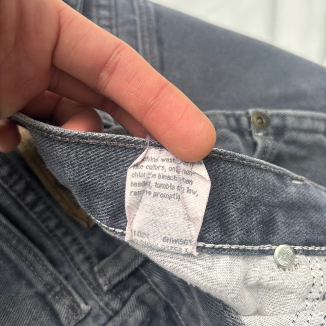 랭글러 흑청 데님 와이드 팬츠 33 inch 상품이미지8