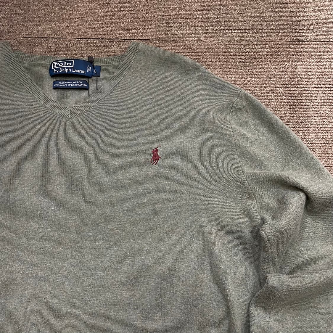 (L) POLO 폴로 랄프로렌 피마코튼 브이넥 니트 상품이미지3