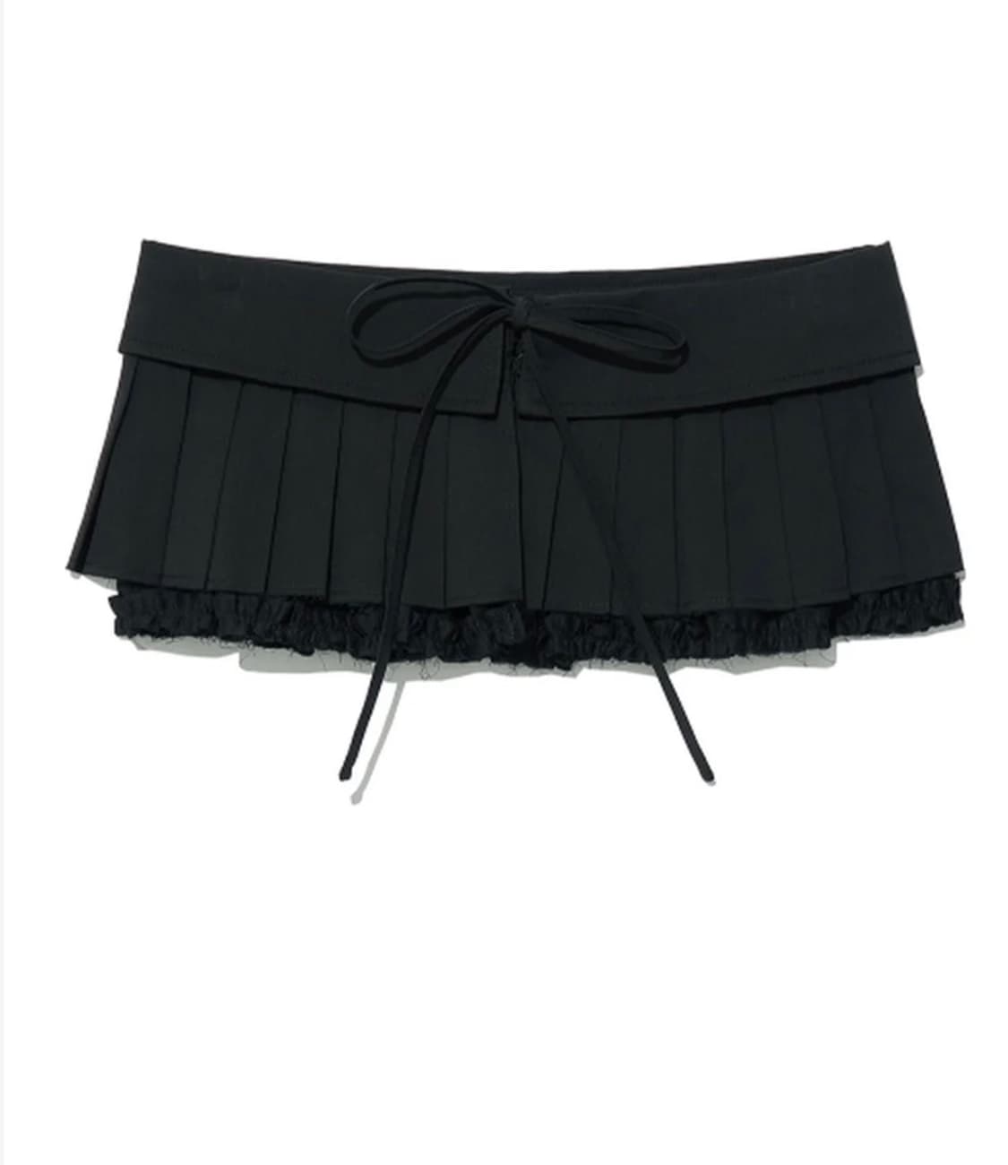 파르티멘토 _턴오버 플리티드 랩 스커트 _화이트 상품이미지3