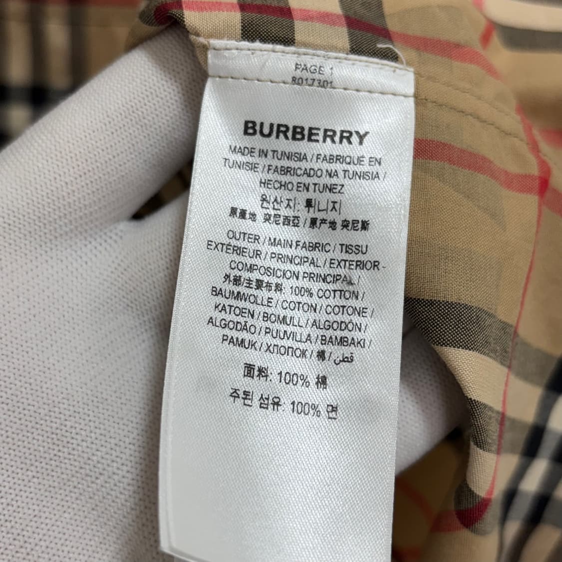 [XL]버버리 체크 반팔 셔츠 상품이미지3