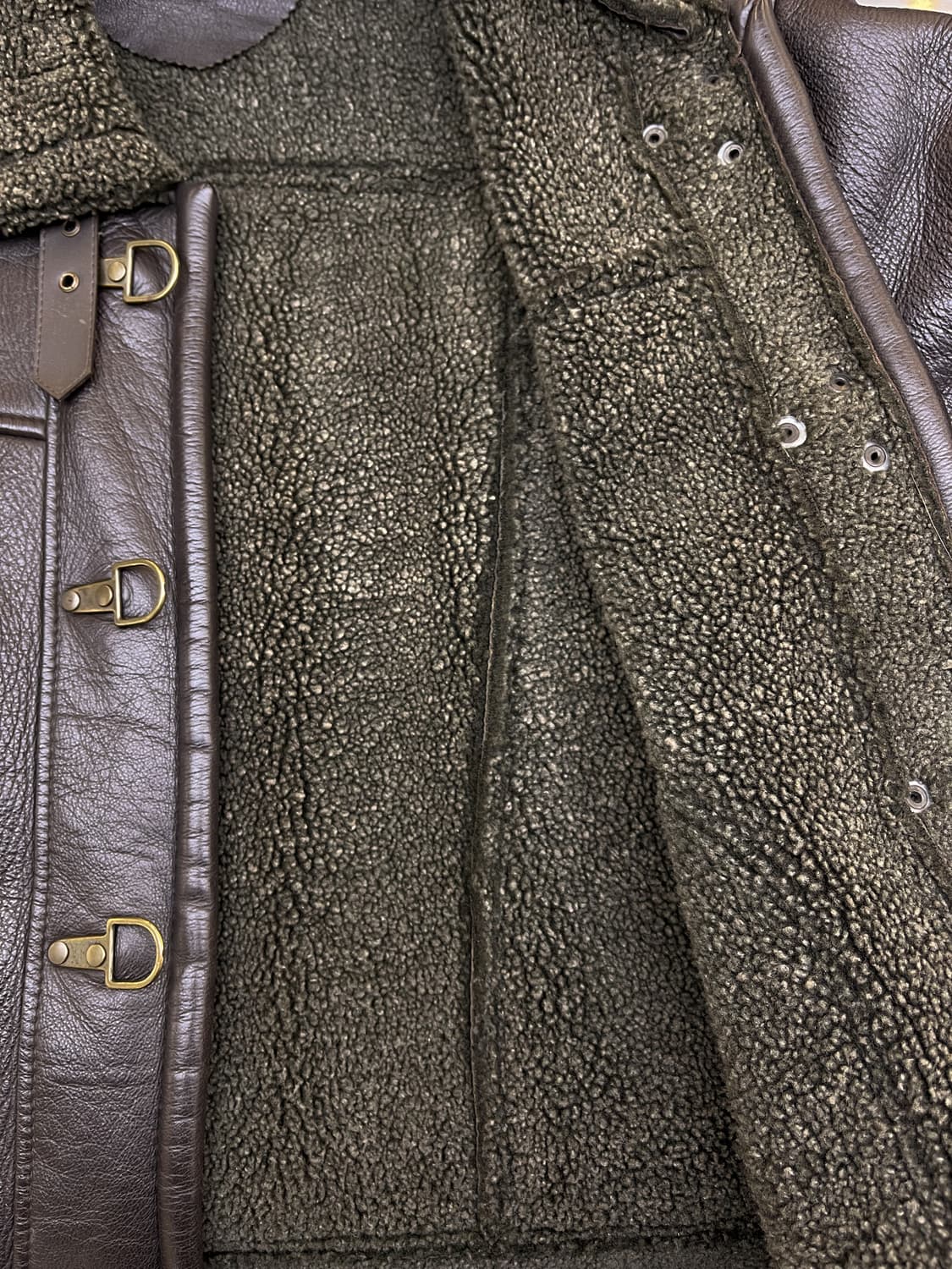  빈티지 90s 훅 버클 레더 무스탕 상품이미지7