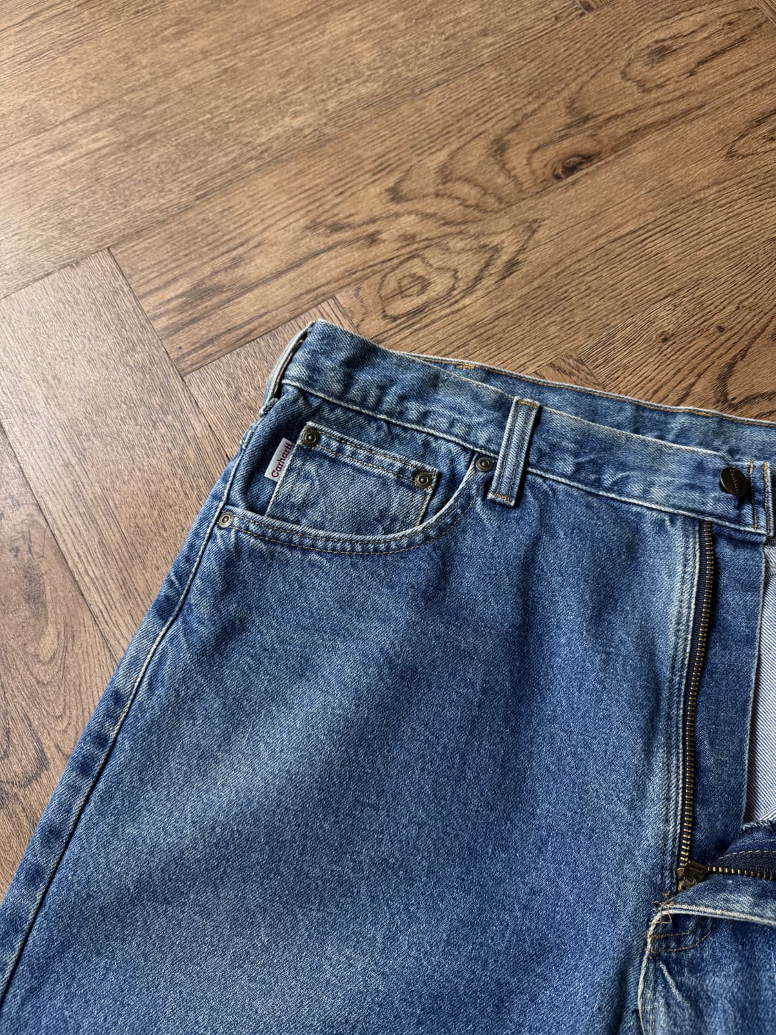 [38]칼하트 USA 미디엄블루 워싱 워크 데님 팬츠 상품이미지4