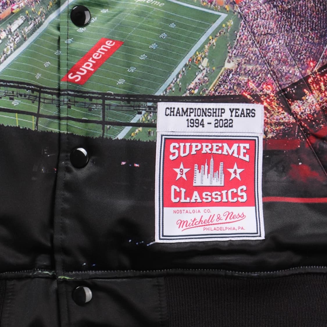 슈프림 22ss 미첼 & 네스 스타디움 새틴 바시티 자 상품이미지4