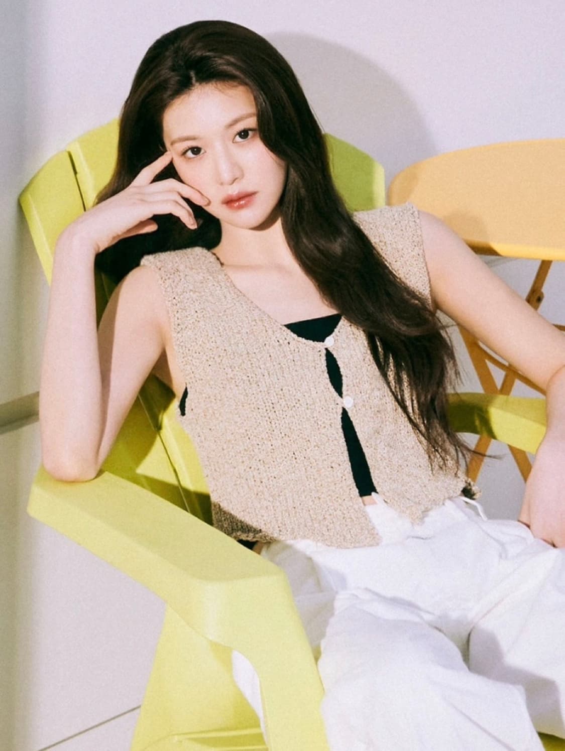 마리떼 니트 베스트 조끼 오트밀 free size 상품이미지1