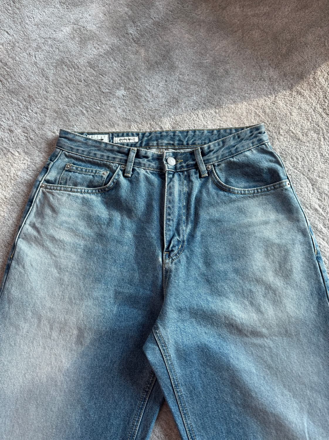 [인더로우] 5PK 와이드 테이퍼드 데님 팬츠 빈티지블루 1사이즈 상품이미지4