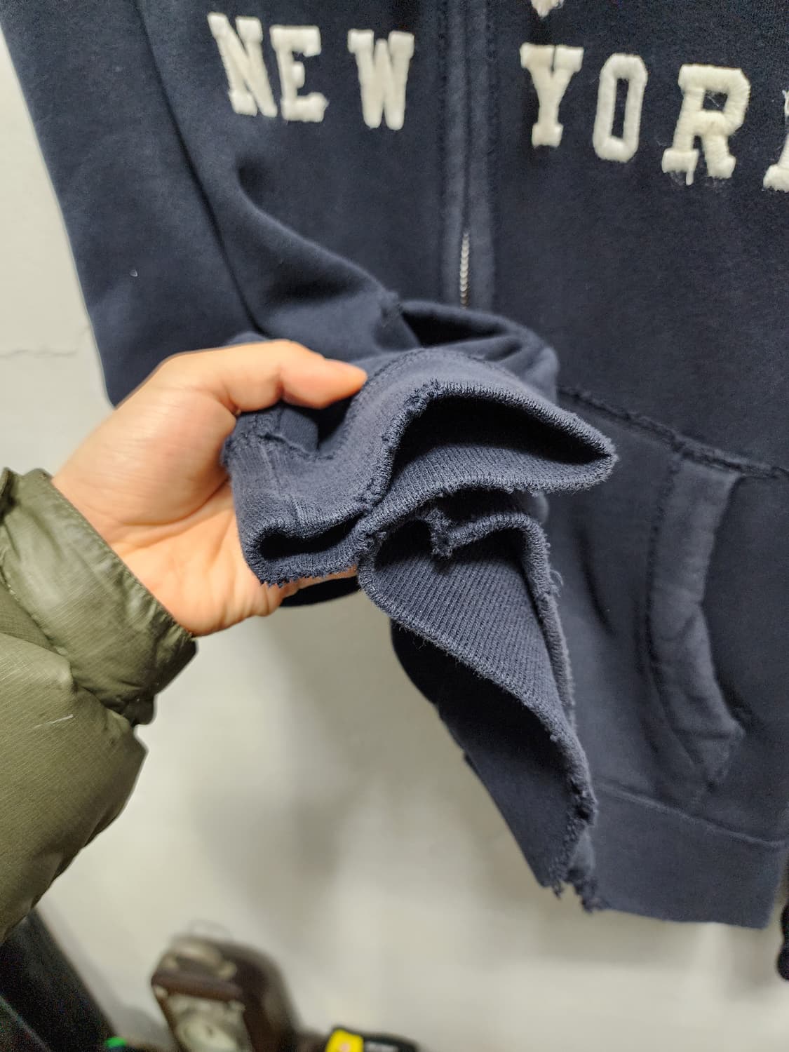 아베크롬비 그런지 네이비 후드집업 XL 상품이미지3