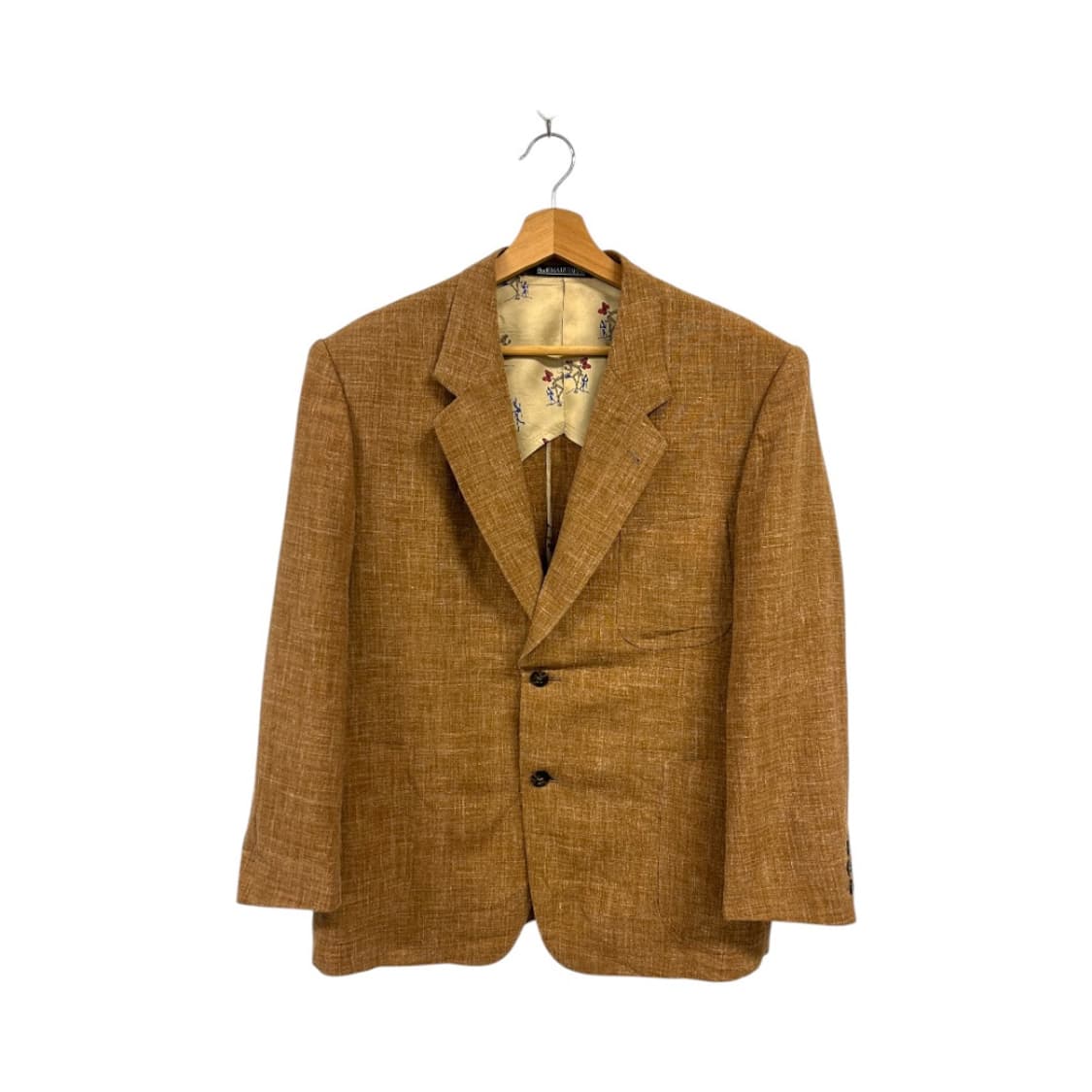 (L) 에르메네질도 제냐 JPN 울 린넨 패브릭 브라운 싱글 재킷 OB- 상품이미지1