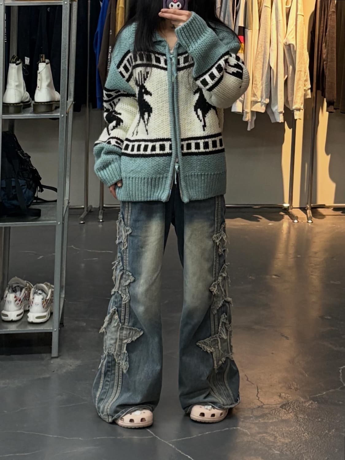 파르티멘토 스카이블루 코위찬 니트집업 A2769 상품이미지1