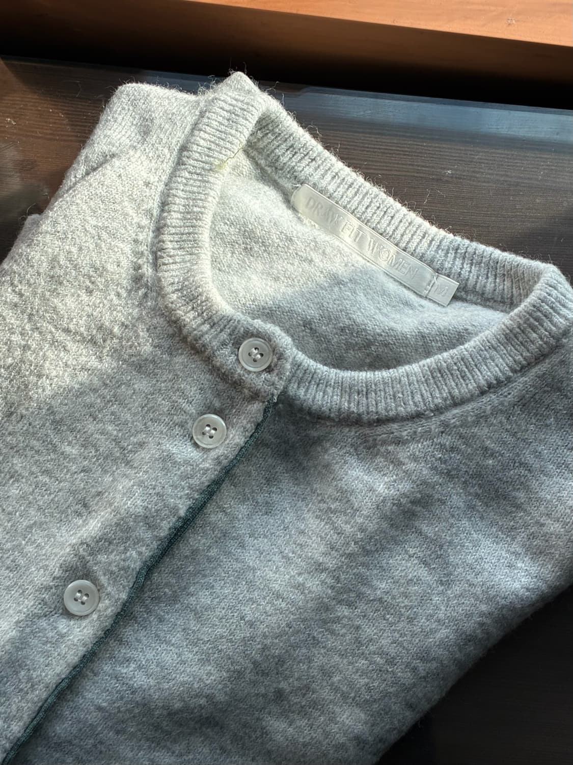 (M) 드로우핏 우먼 컬러 라인 울 라운드 가디건 [M.GREY] 판매 상품이미지8