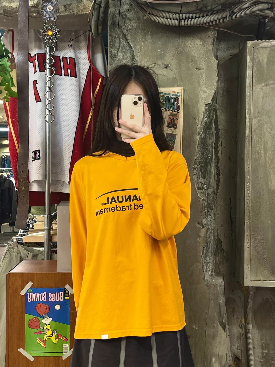 노매뉴얼 베스킷볼 긴팔티 오렌지 M #csz514 상품이미지2