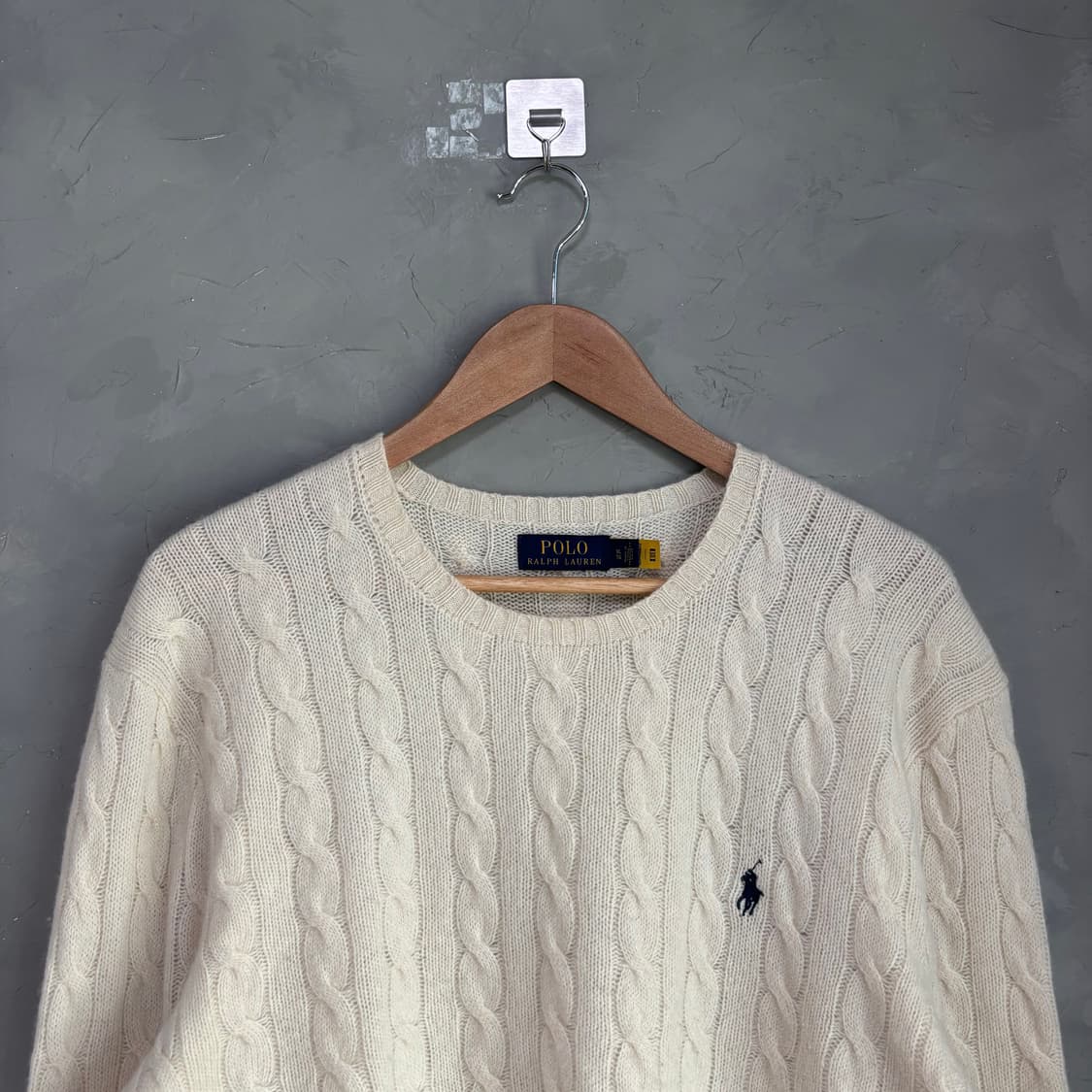 폴로 랄프로렌 울 캐시미어 꽈배기 니트 아이보리 상품이미지3