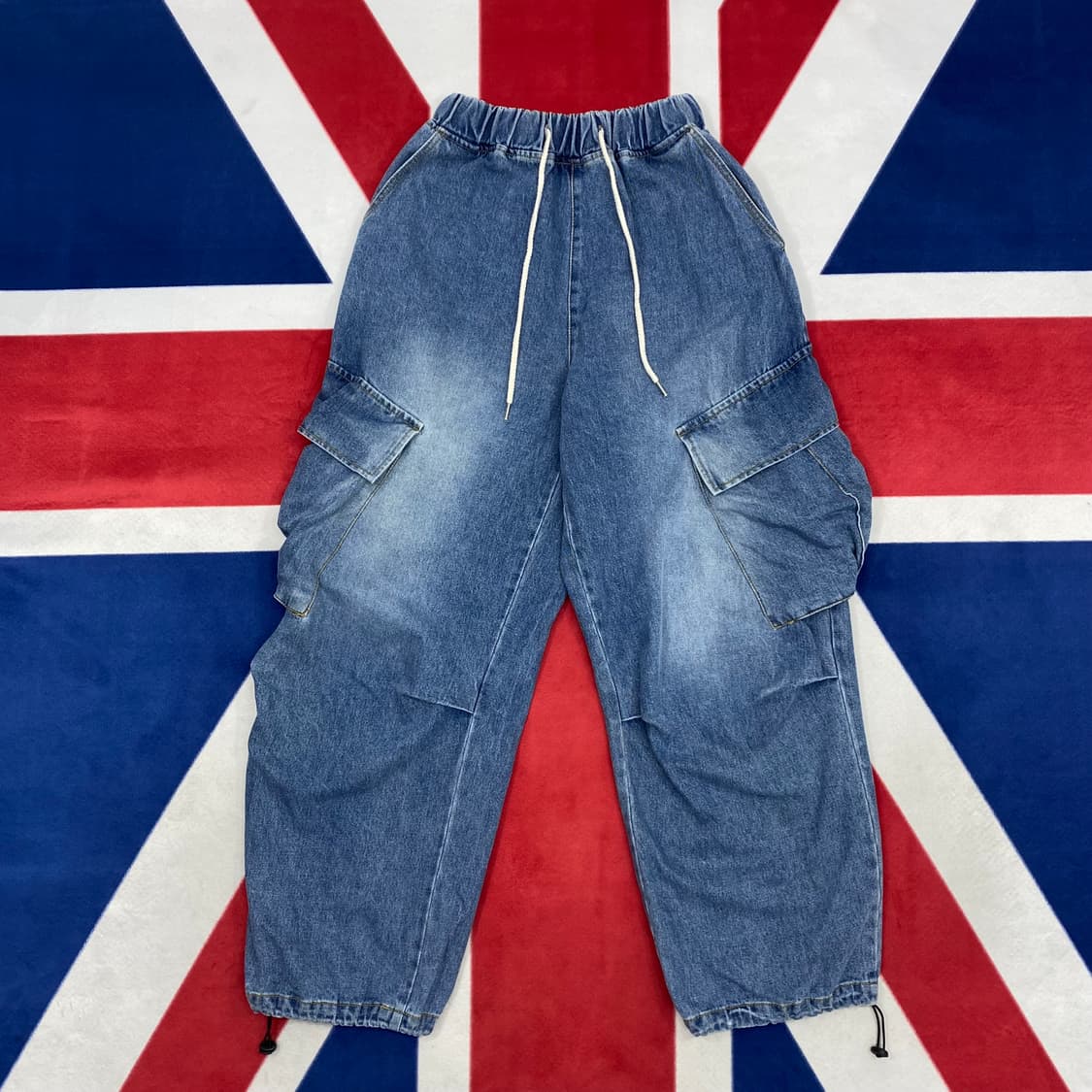 빈티지 와이드 데님 카고팬츠 FREE 상품이미지1