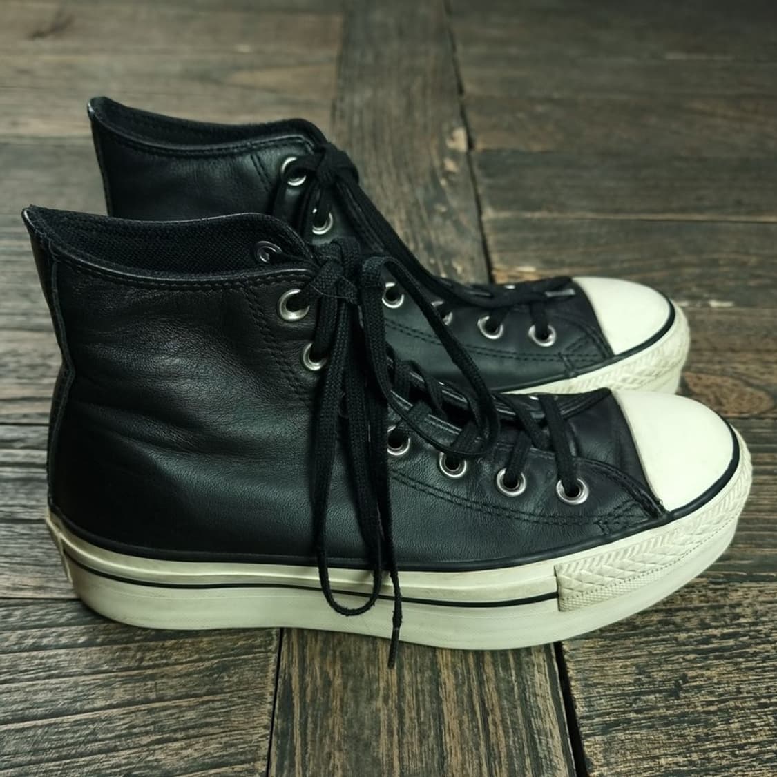 [컨버스] 올스타 하이 레더 플랫폼 블랙 M18895 상품이미지3