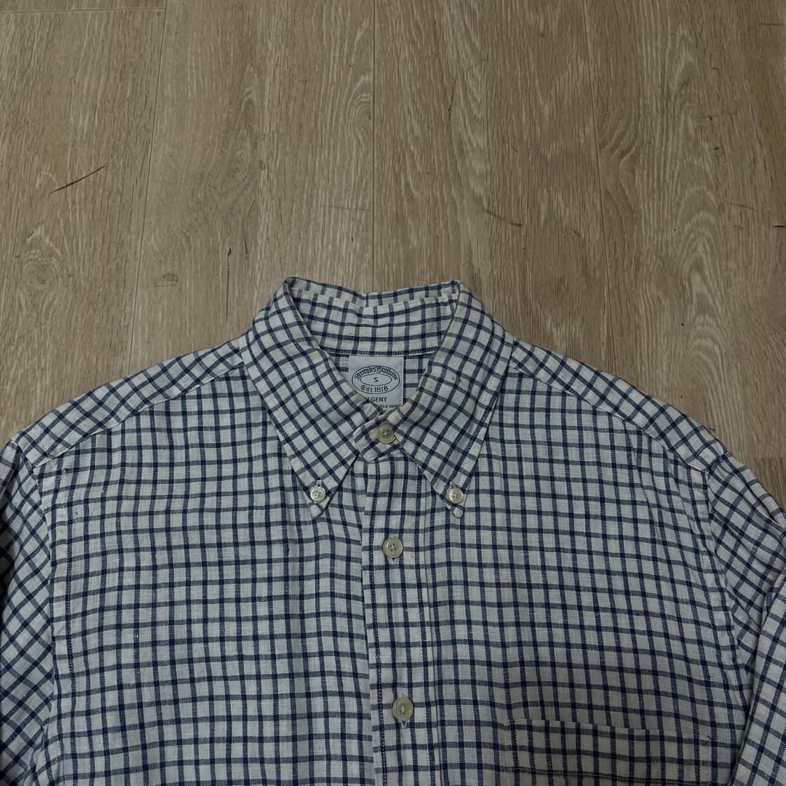 브룩스 브라더스 버튼다운 체크 셔츠 S/90 상품이미지2