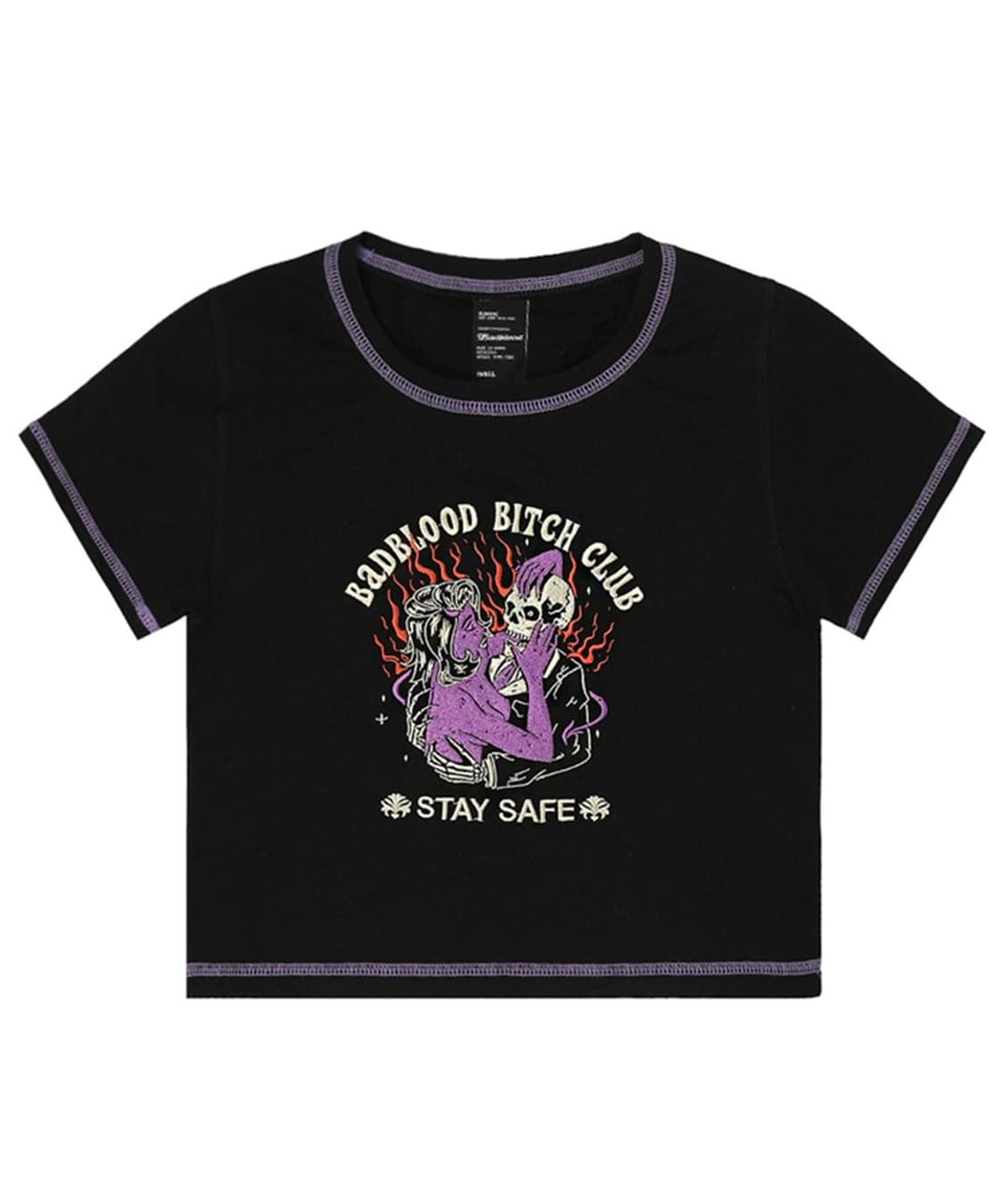 배드블러드 BBC Skull 링거 베이비 티 - 블랙 상품이미지1