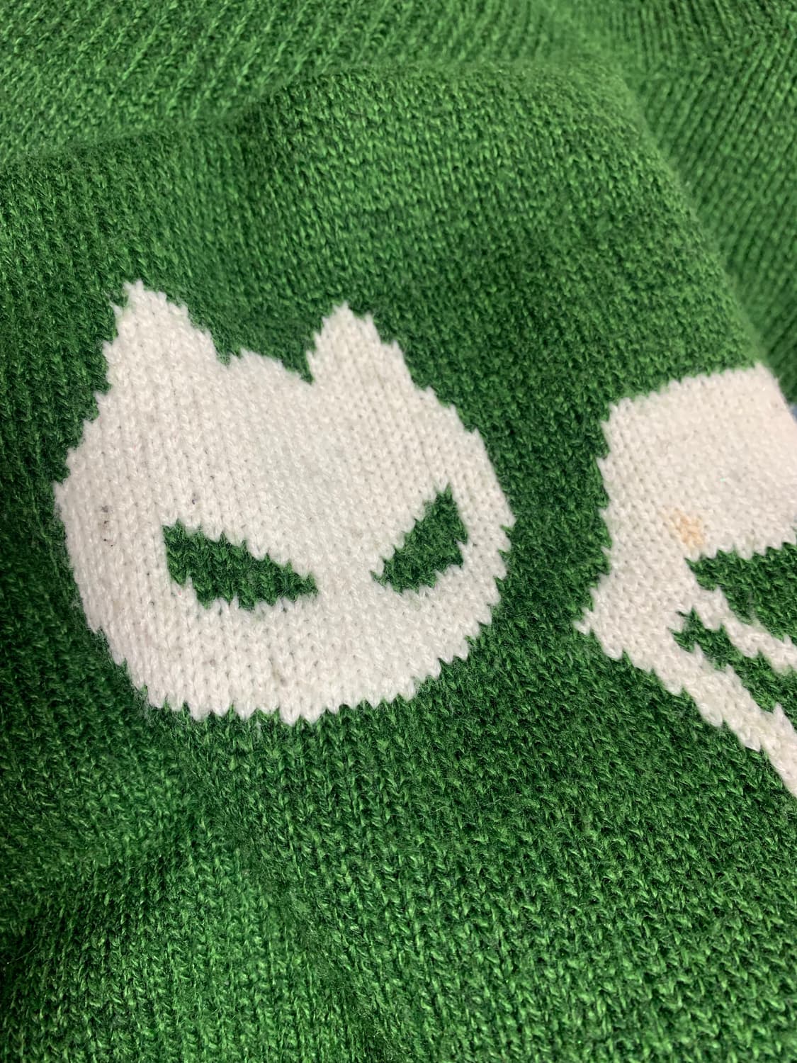 녹색 고양이 반팔 니트 상품이미지4