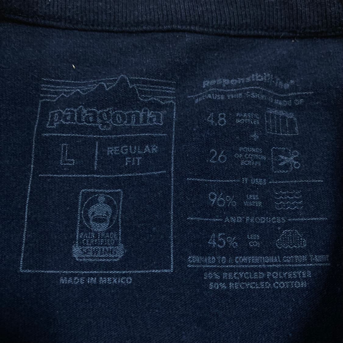 파타고니아 스펠아웃 박스 로고 네이비 롱 슬리브 긴팔티 상품이미지4