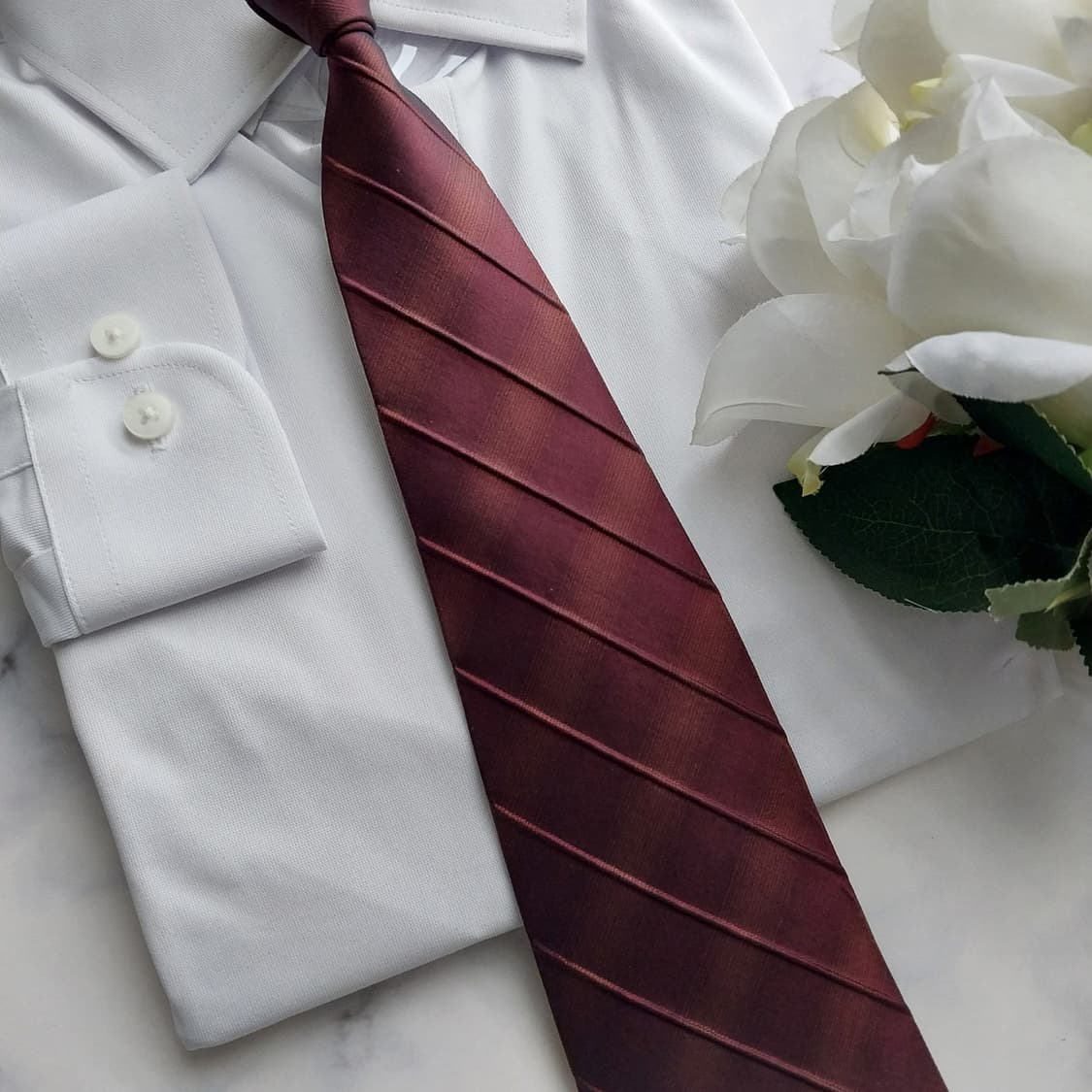 소니아 리키엘 실크 와인 스트라이프 넥타이 10cm A+등급  K1211 상품이미지7