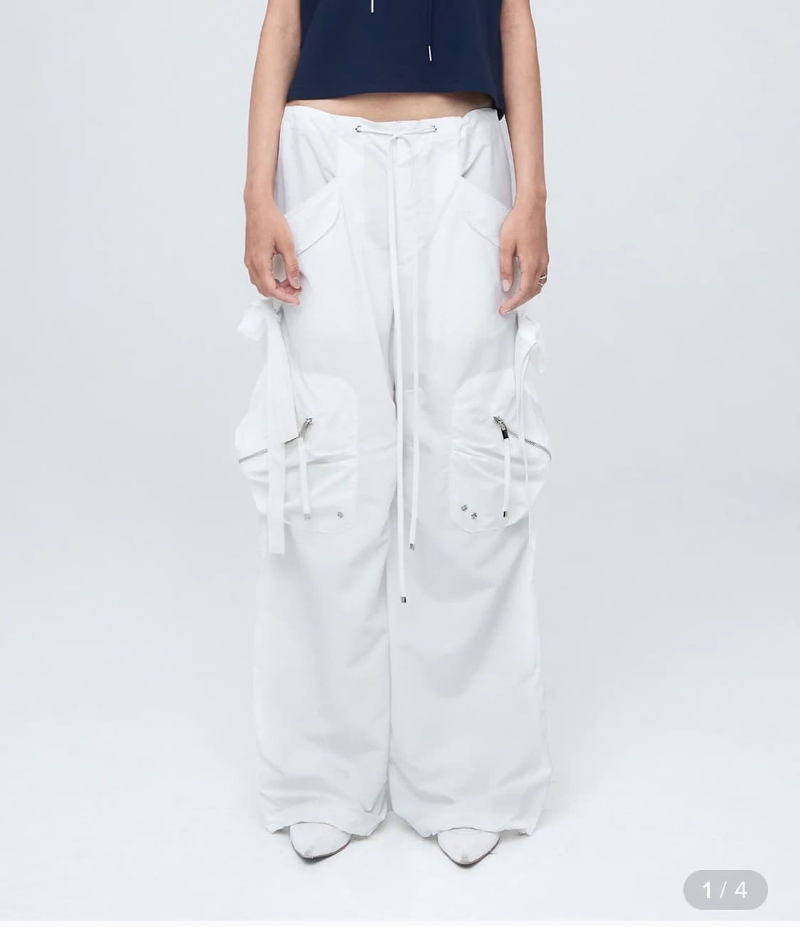 나체 convex tie cargo pants 카고 바지 화이트  상품이미지2