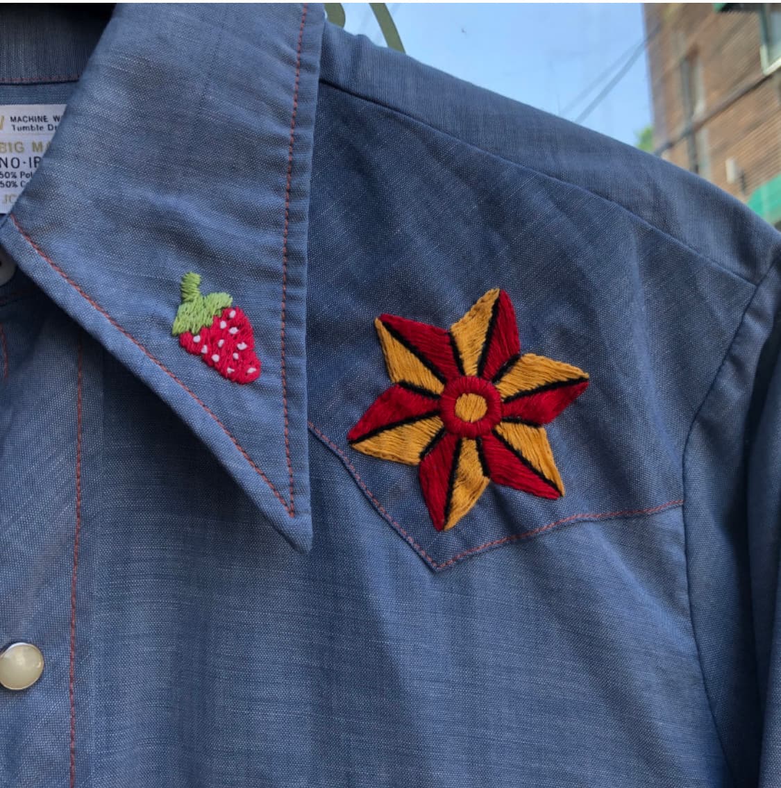 70s Bigmac chambray shirt-M 상품이미지3