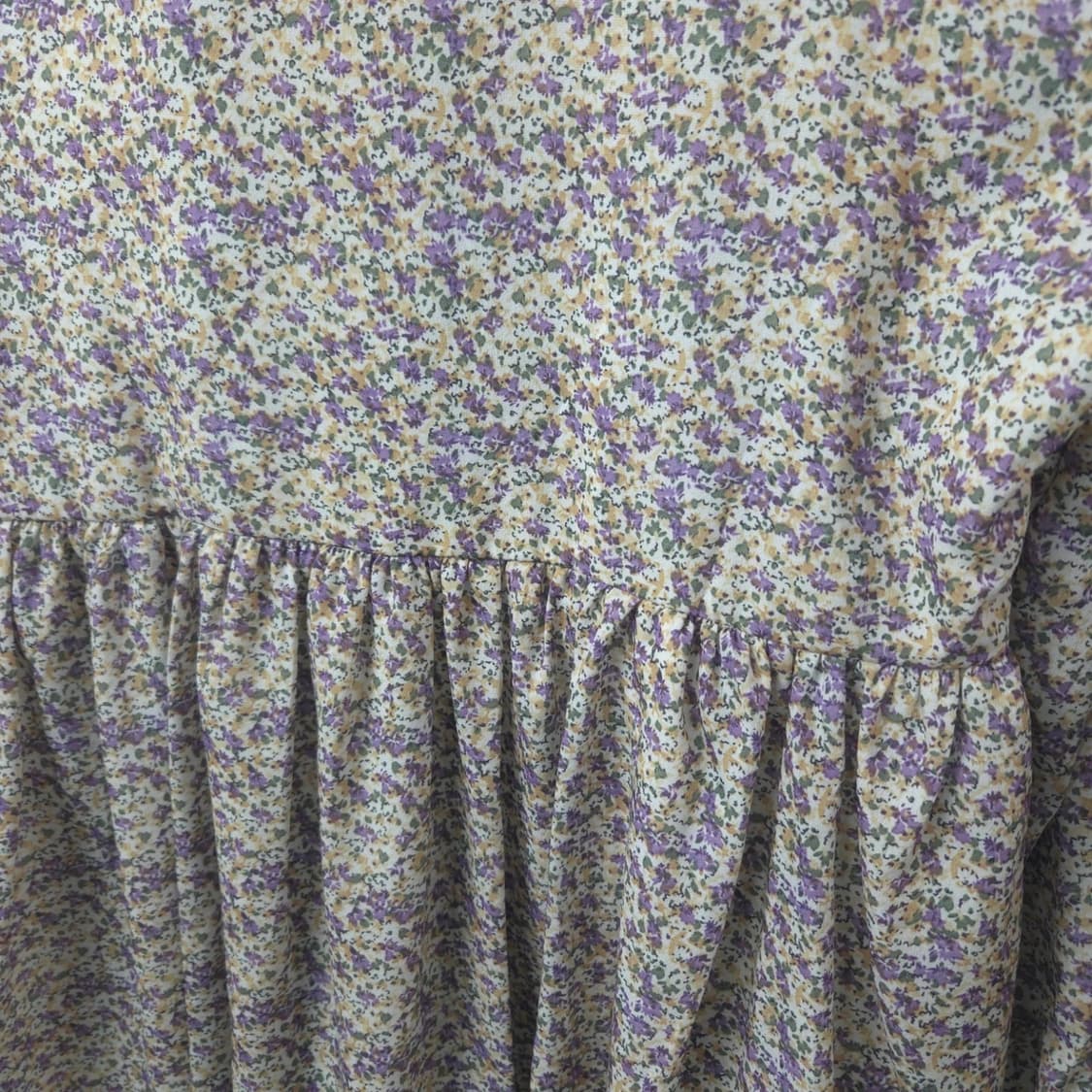 새상품) 여S 빈티지 보라색 플라워 패턴 원피스 레이어드 상품이미지7