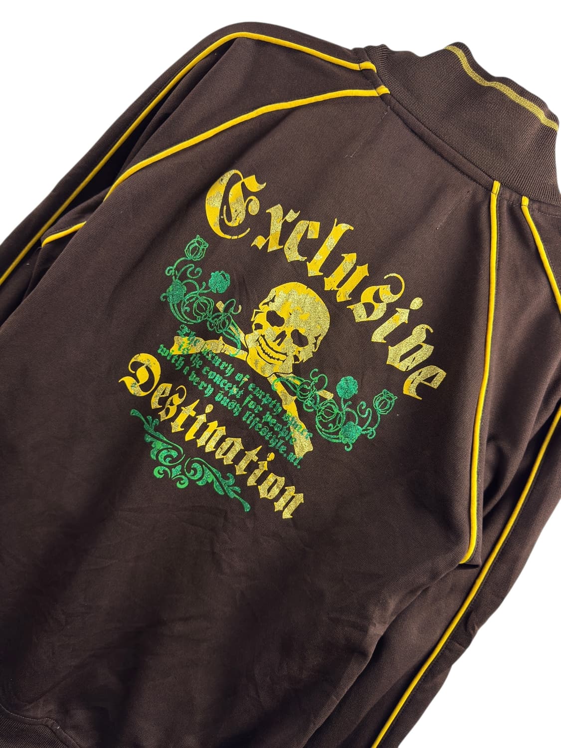 JPN 펑크 Y2K 브라운 스컬 프린팅져지1547 상품이미지5