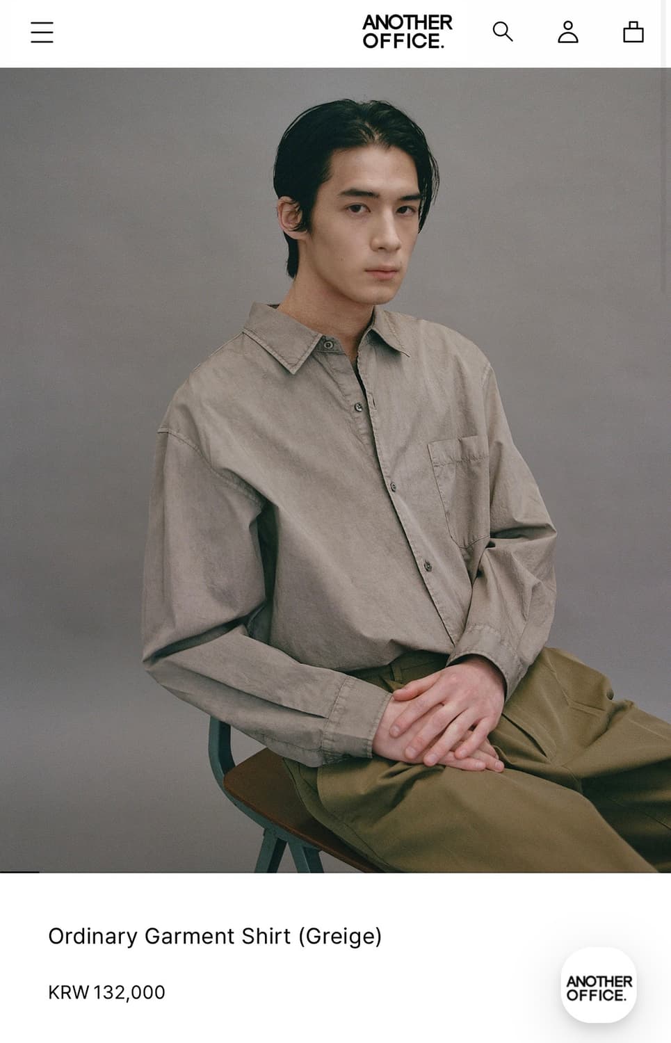 어나더오피스 Ordinary Garment Shirt 2사이즈  상품이미지1